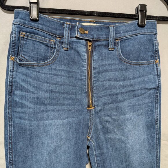 Madewell Medium Wash High Rise 10" RoadTripper Skinny Jeans Exposed Zipper - Picture 2 of 9